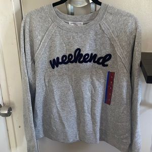 Grey “Weekend” sweater/ L